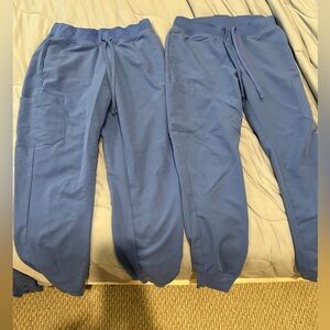 Mandala Ceil blue jogger scrub pants in Small